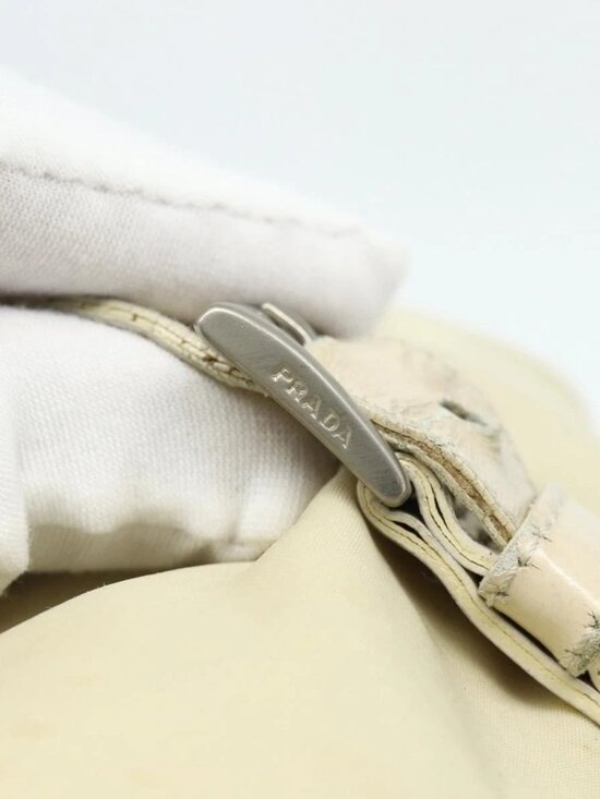 PRADA Backpack Nylon Ivory Silver Auth 175828 main image 13